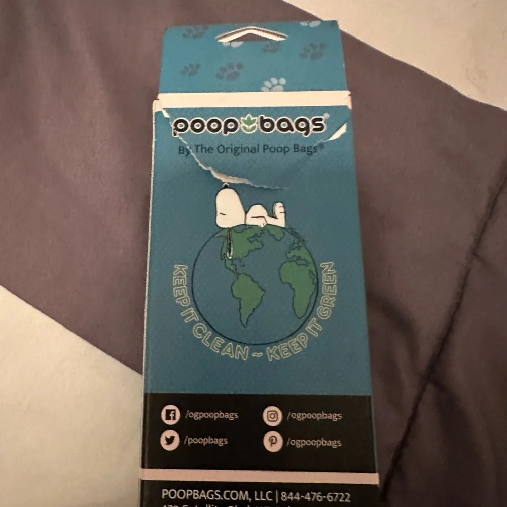 Peanuts Dog Waste Bags - Blue and Black